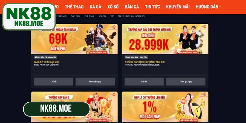 Tổng hợp các ưu đãi hot nhất có mặt tại NK88